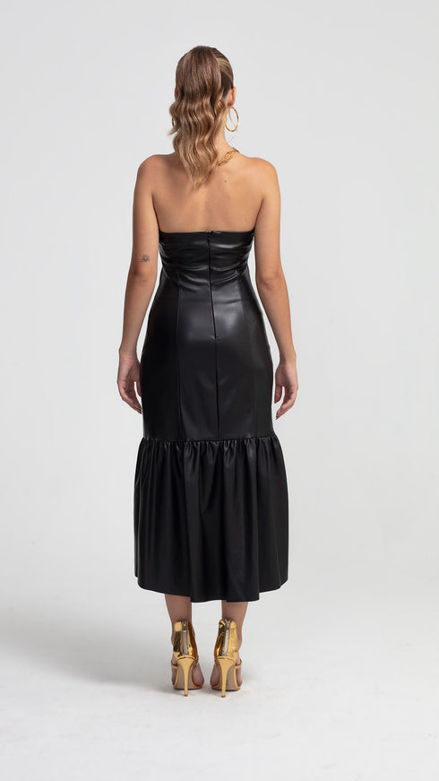 Vegan Leather Dianella Midi Dress
